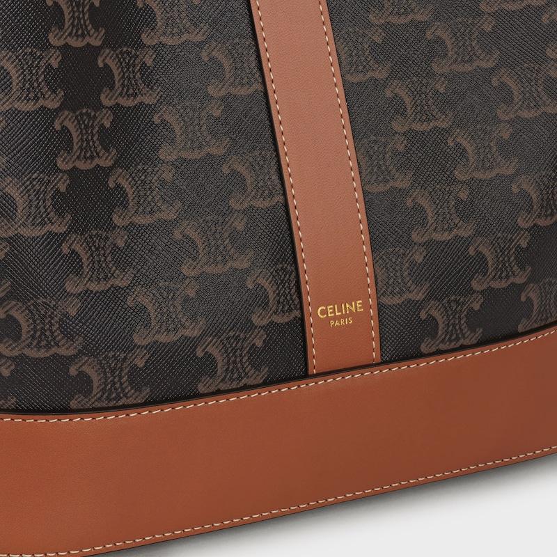 Celine BOLSO CUBO MEDIANO DE LONA TRIOMPHE Y PIEL DE BECERRO