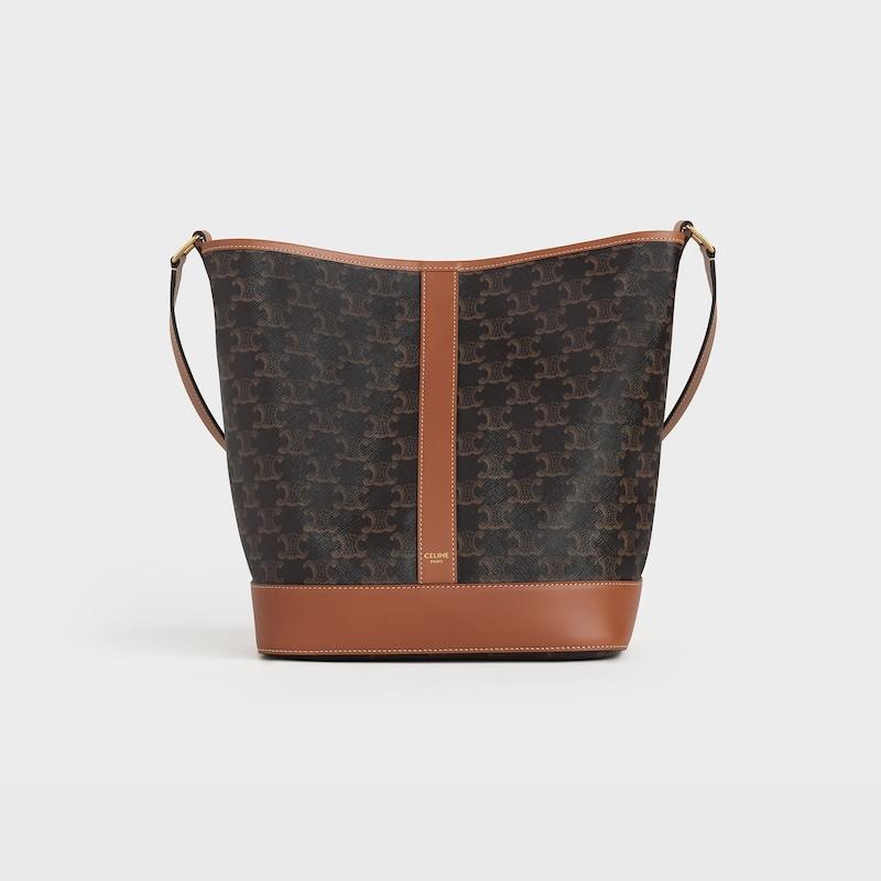 Celine BOLSO CUBO MEDIANO DE LONA TRIOMPHE Y PIEL DE BECERRO