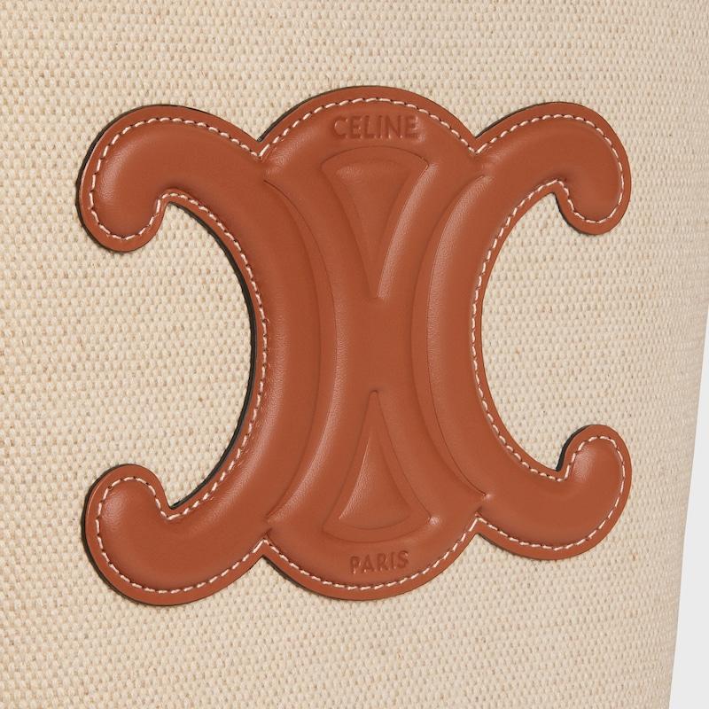 Celine BOLSO CUBO PEQUEÑO DE PIEL TRIOMPHE TEJIDO Y PIEL DE BECERRO