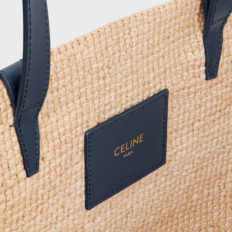 Celine BOLSO TRIOMPHE CELINE CLASSIC PANIER MEDIANO DE RAFIA Y PIEL DE BECERRO