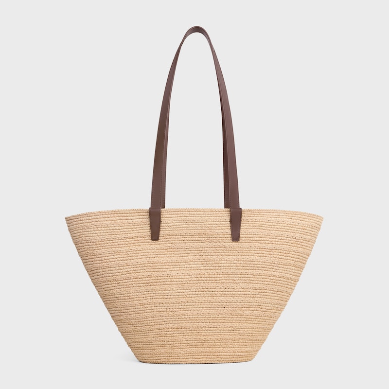 Celine BOLSO TRIOMPHE CELINE CLASSIC PANIER MEDIANO DE RAFIA Y PIEL DE BECERRO