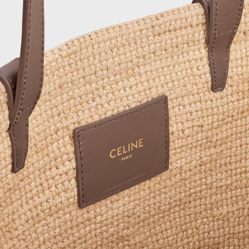 Celine BOLSO TRIOMPHE CELINE CLASSIC PANIER MEDIANO DE RAFIA Y PIEL DE BECERRO