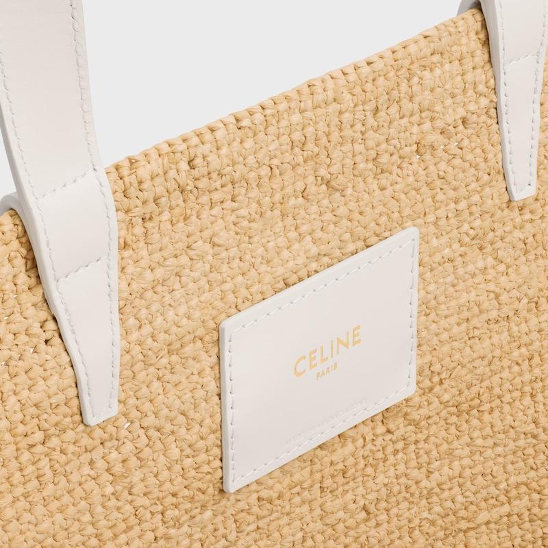 Celine BOLSO TRIOMPHE CELINE CLASSIC PANIER MEDIANO DE RAFIA Y PIEL DE BECERRO
