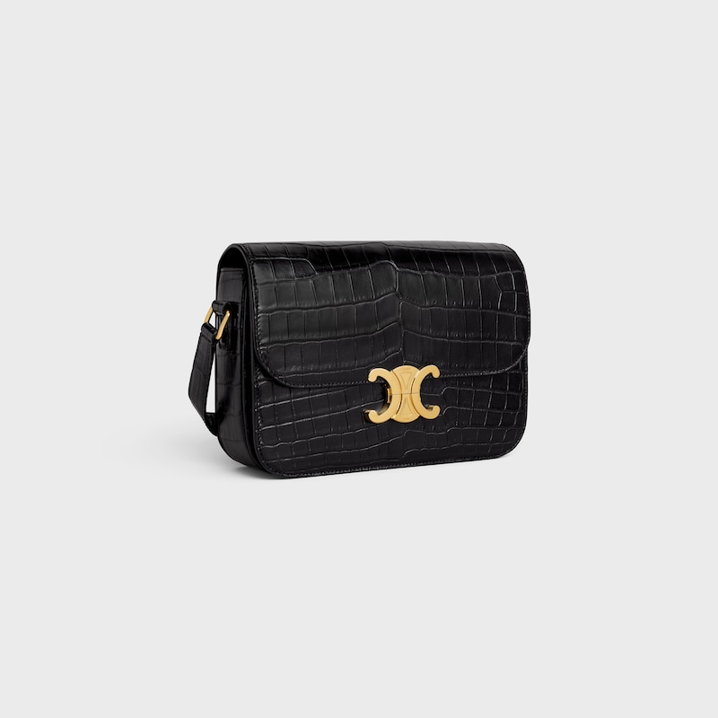 Celine Bolso Triomphe Classique De Piel De Cocodrilo Del Nilo