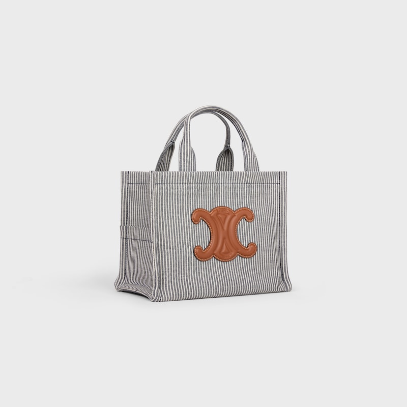 Celine BOLSO CABAS THAIS PEQUEÑO DE TEJIDO A RAYAS