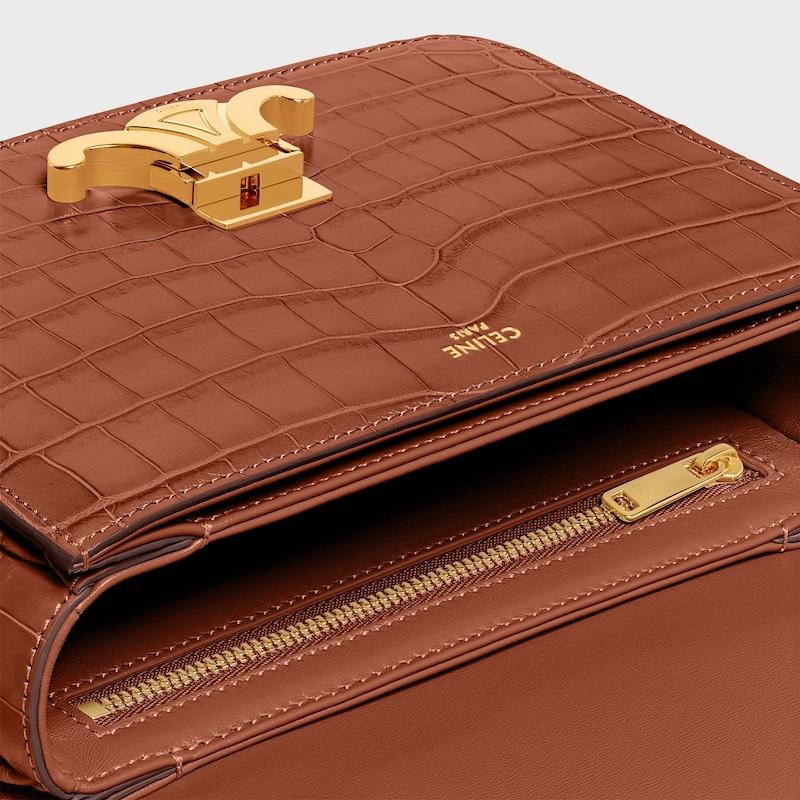 Celine Bolso Triomphe Pequeño De Cocodrilo