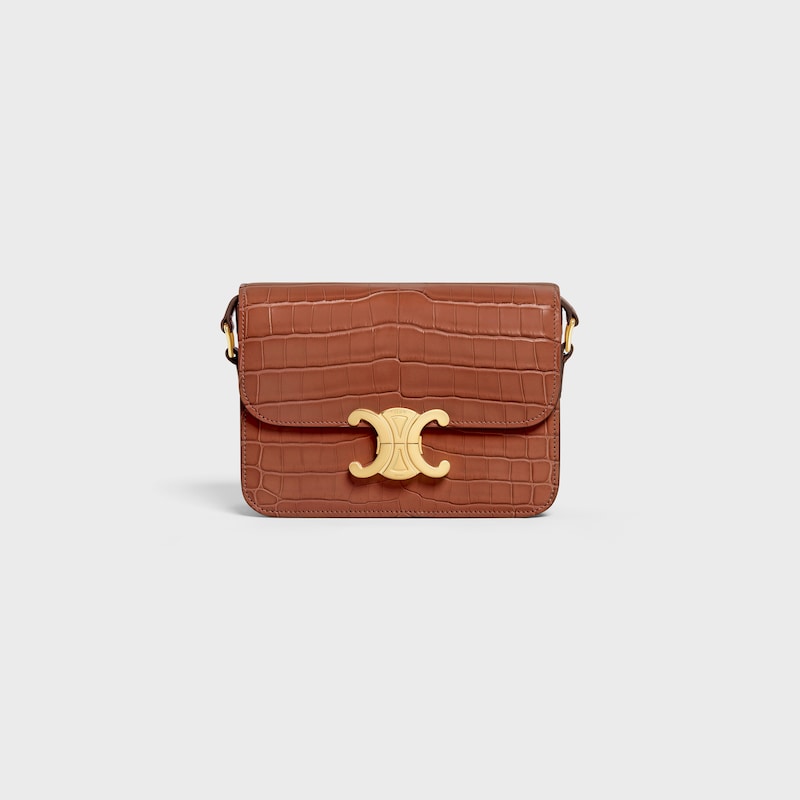 Celine Bolso Triomphe pequeño de cocodrilo