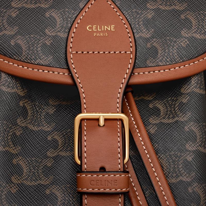 Celine MOCHILA FOLCO MEDIANA DE LONA TRIOMPHE Y PIEL DE BECERRO