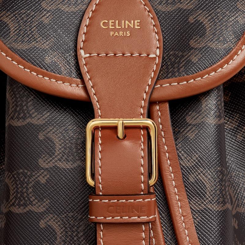 Celine MOCHILA FOLCO MINI De Lona Triomphe Y Piel De Becerro