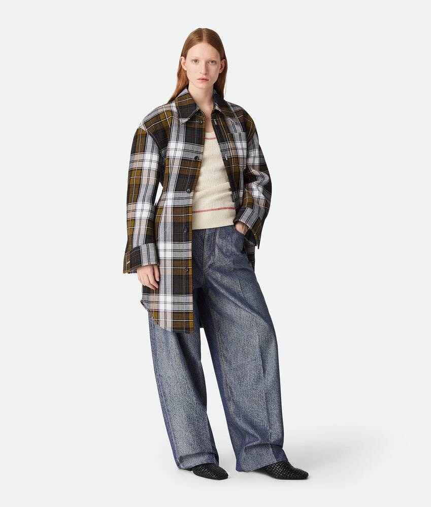 Bottega Veneta Abrigo de algodón estructurado a cuadros