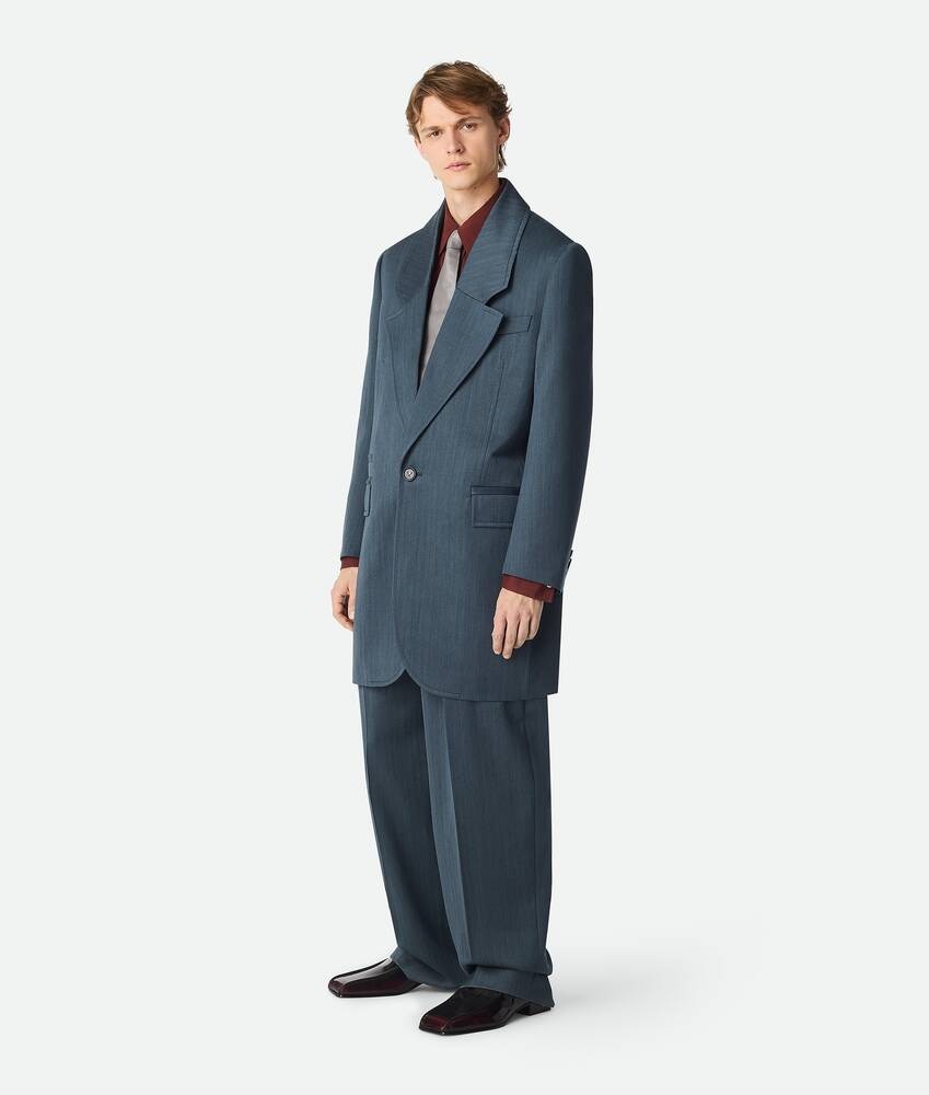 Bottega Veneta Abrigo De Lana Con Un Discreto Motivo Chevron