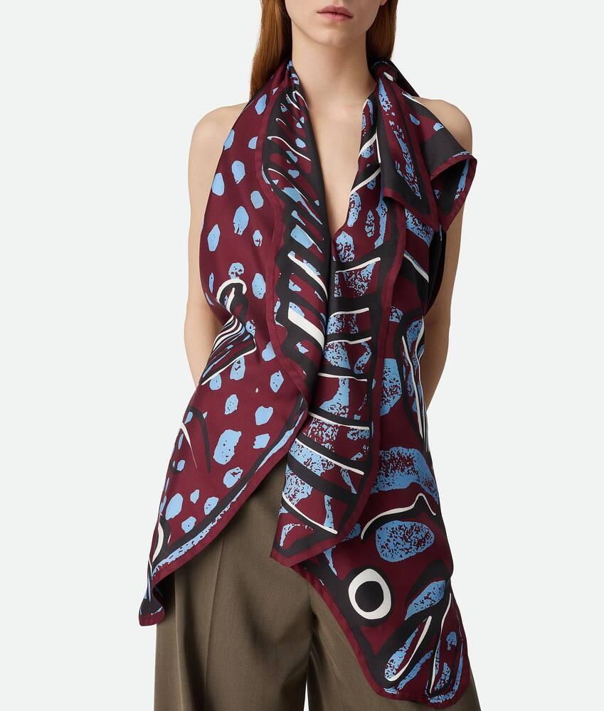 Bottega Veneta Blusa Estampada De Sarga De Seda