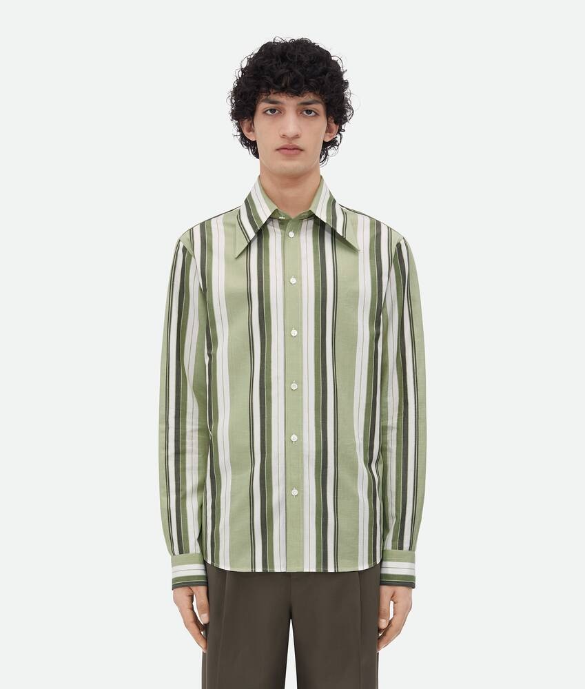 Bottega Veneta Camisa De Algodón A Rayas