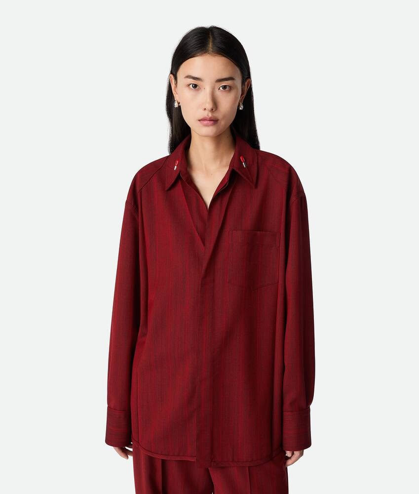 Bottega Veneta Camisa De Lana Con Rayas Discretas