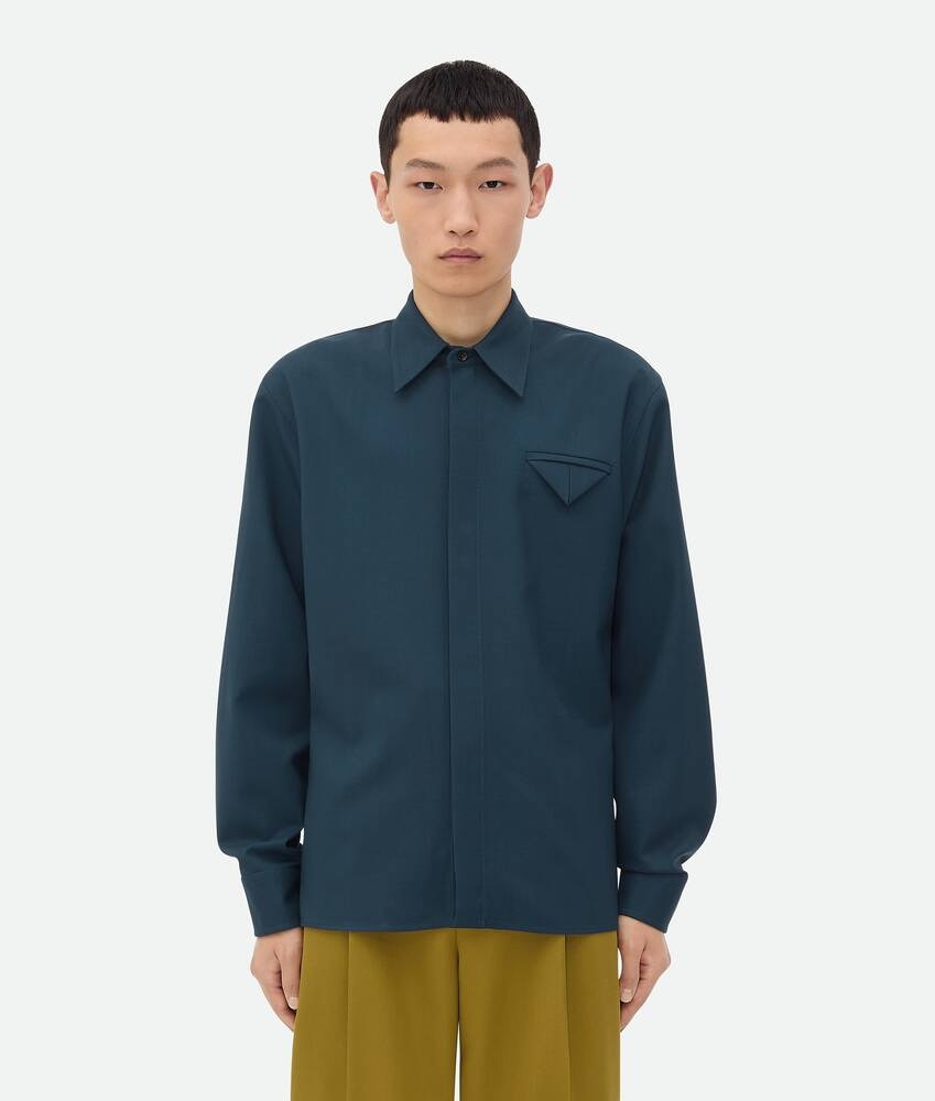 Bottega Veneta Camisa de sarga de lana ligera