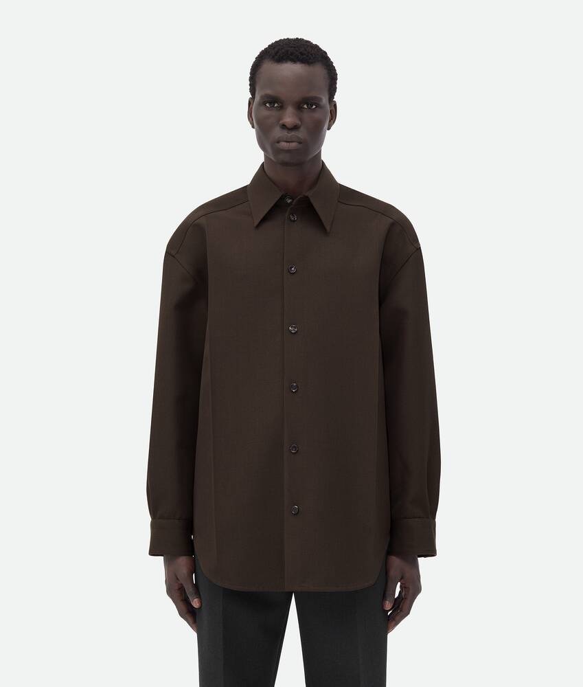 Bottega Veneta Camisa De Sarga De Lana Suave