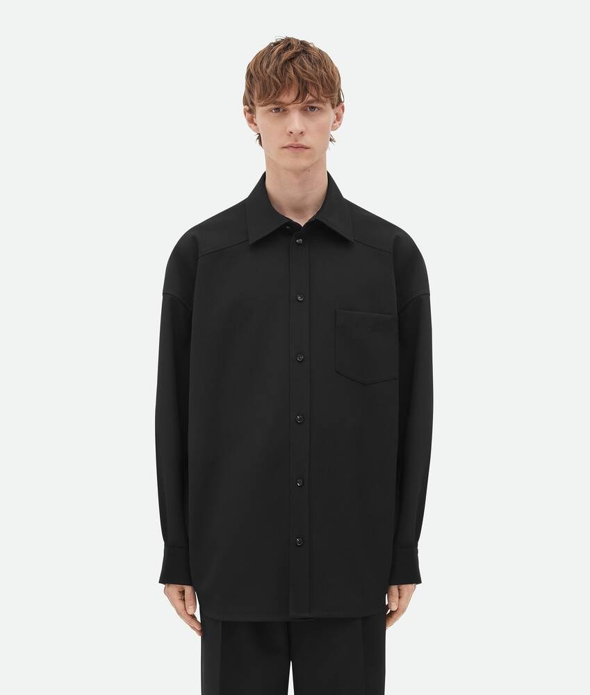 Bottega Veneta Camisa de sarga de lana