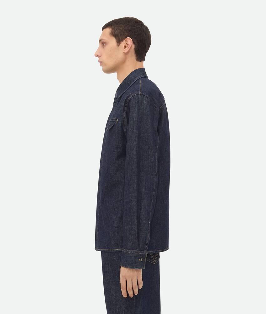 Bottega Veneta Camisa Denim Color Indigo