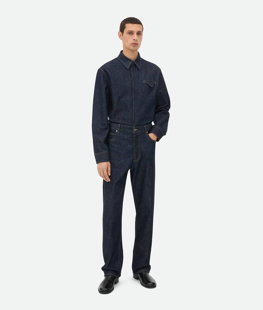Bottega Veneta Camisa Denim Color Indigo