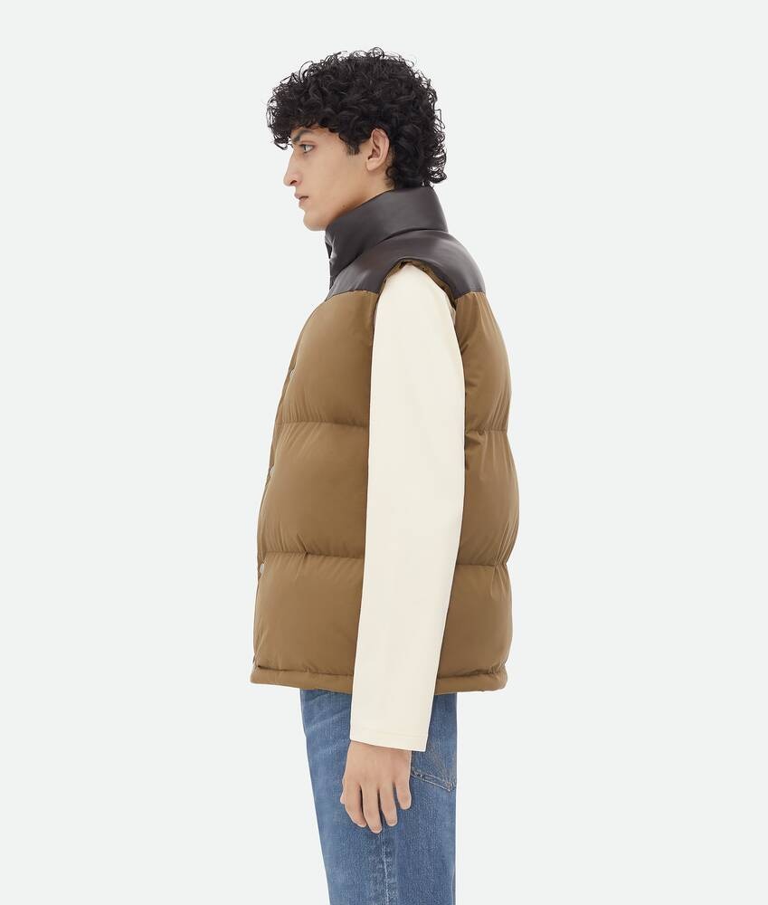 Bottega Veneta Chaleco De Popelina Opaca Y Piel