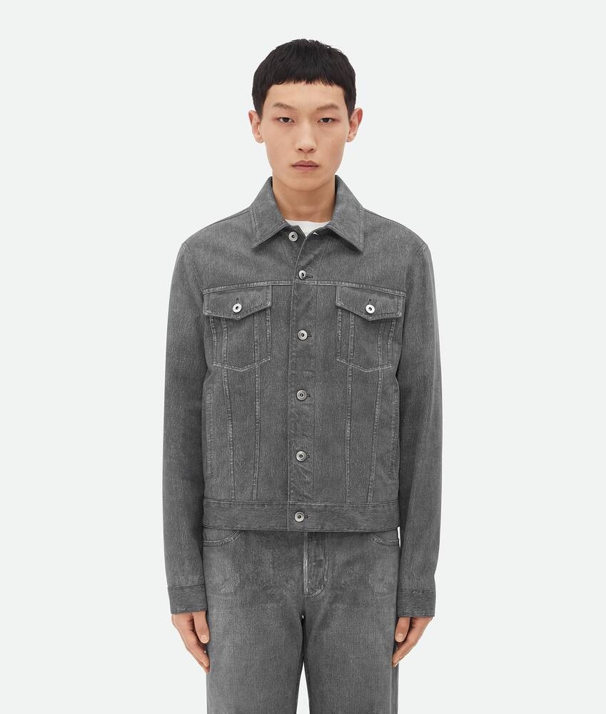 Bottega Veneta Chaqueta Denim con piel estampada