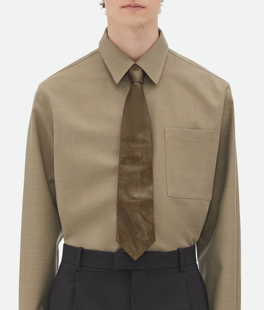 Bottega Veneta Corbata De Piel Brillante