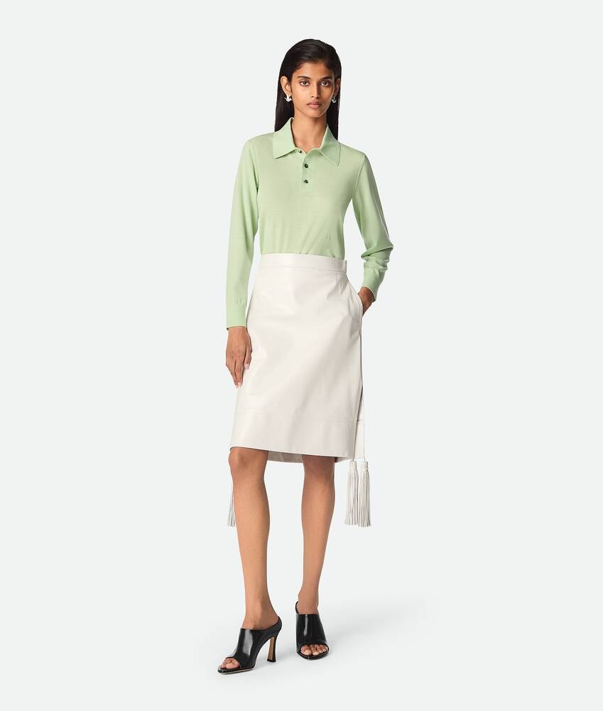 Bottega Veneta Falda de piel brillante