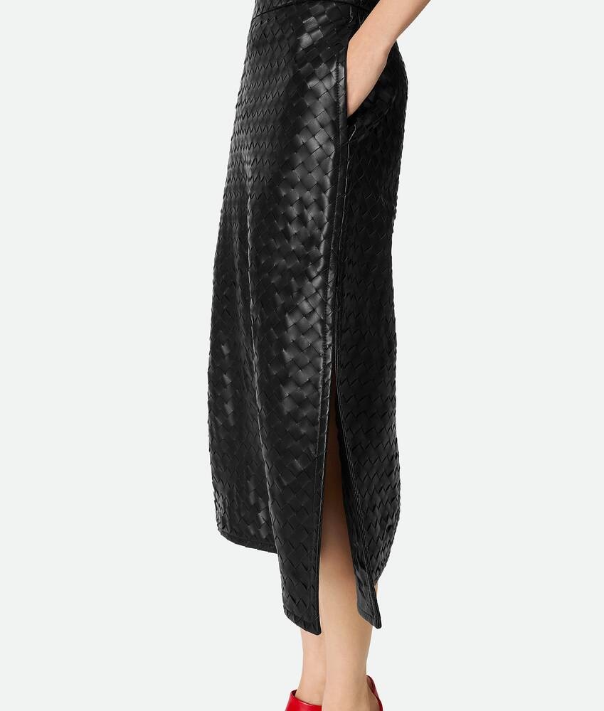 Bottega Veneta Falda De Piel Intrecciato