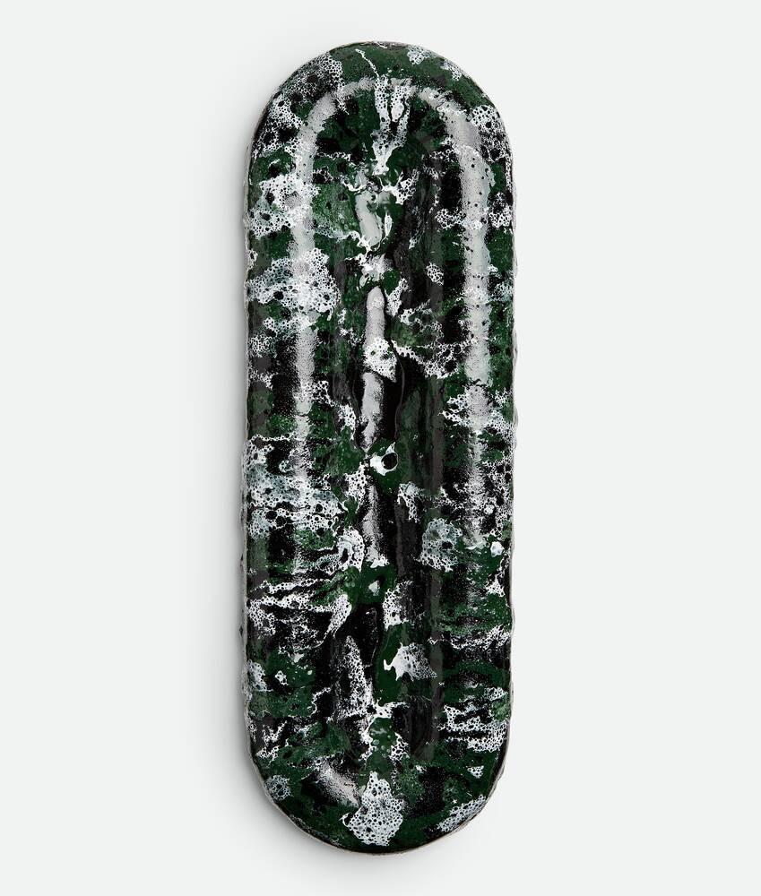 Bottega Veneta Óvalo Alargado Esmaltado Volcanic