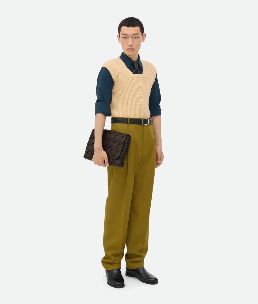 Bottega Veneta Pantalones de lana grain de poudre