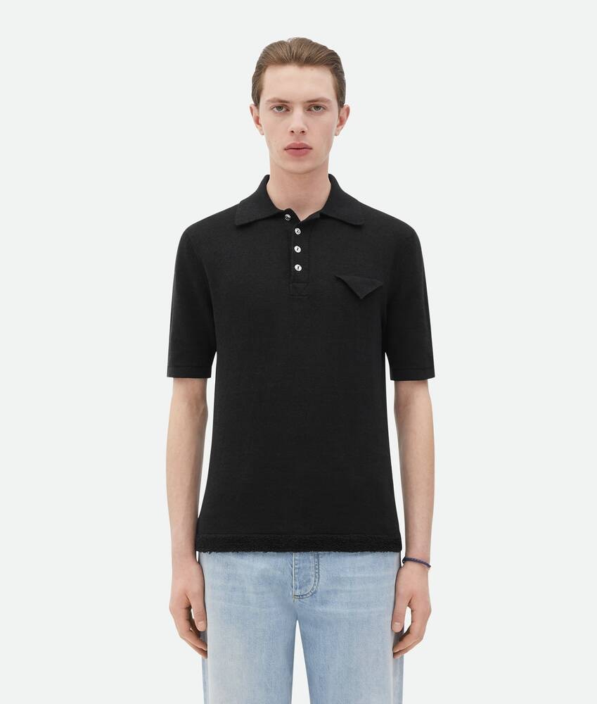 Bottega Veneta Polo De Lino Ligero Con Corte Slim