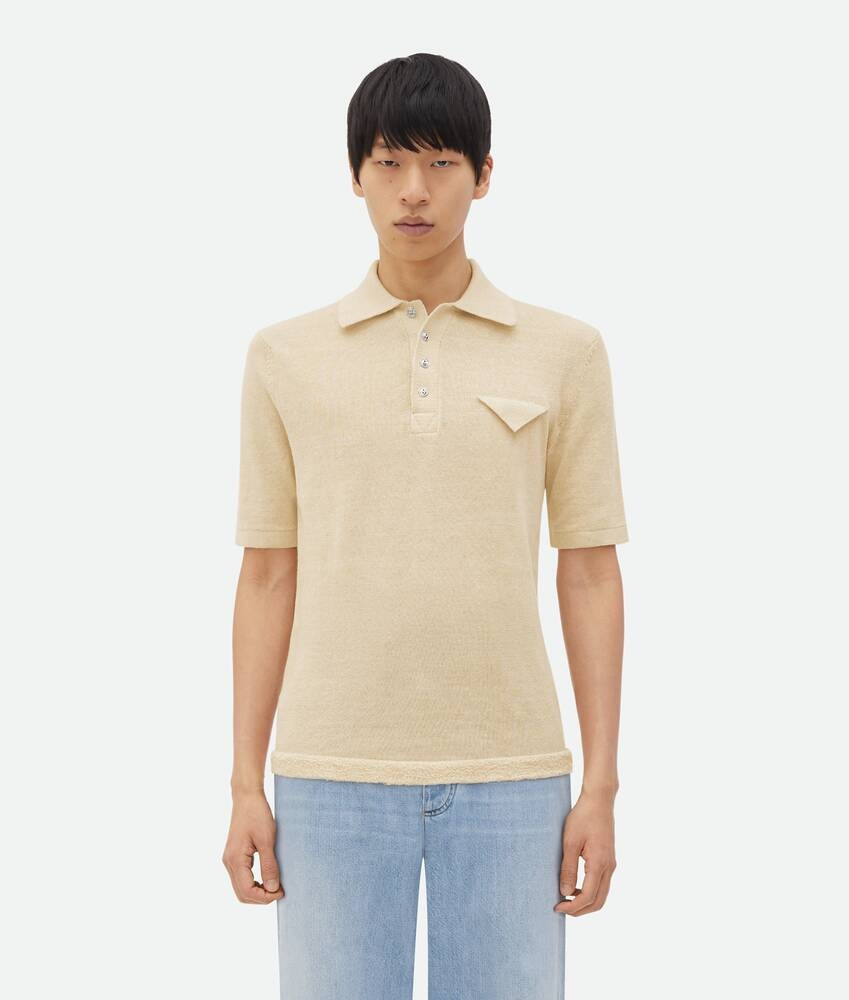 Bottega Veneta Polo De Lino Ligero Con Corte Slim