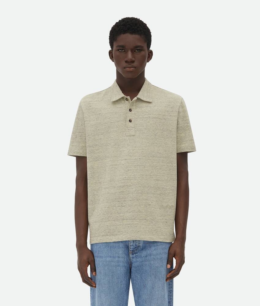 Bottega Veneta Polo de piqué de algodón chiné