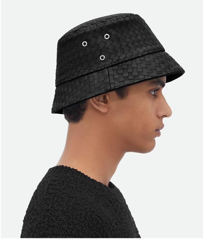 Bottega Veneta Sombrero Bucket De Piel Intrecciato