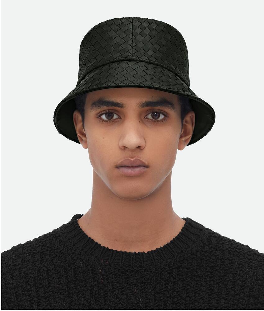Bottega Veneta Sombrero Bucket De Piel Intrecciato