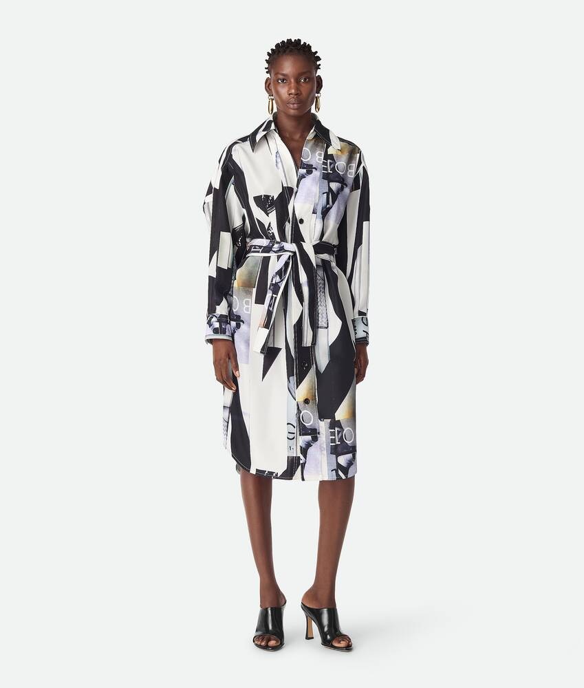 Bottega Veneta Vestido estampado de seda