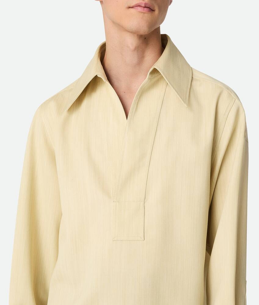 Bottega Veneta Camisa De Lana Con Un Discreto Motivo Chevron