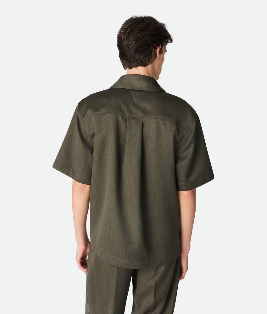 Bottega Veneta Camisa De Lana Con Un Discreto Motivo Chevron