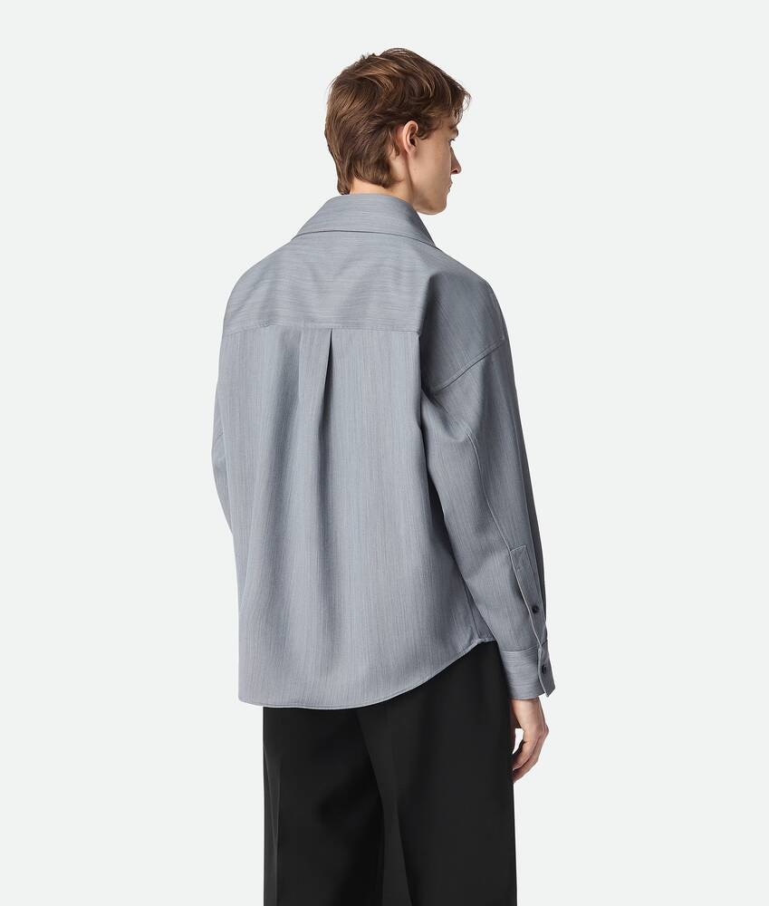 Bottega Veneta Camisa De Lana Con Un Discreto Motivo Chevron