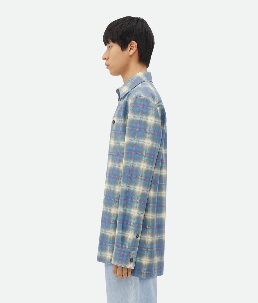 Bottega Veneta Camisa De Piel De Franela Estampada Con Corte Relajado