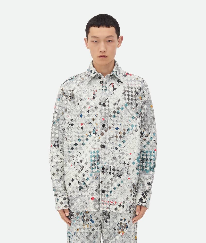 Bottega Veneta Camisa de piel Intrecciato estampada