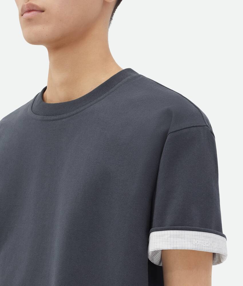 Bottega Veneta Camiseta De Algodón De Doble Capa A Cuadros