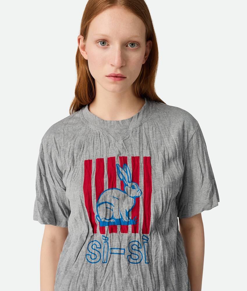 Bottega Veneta Camiseta De Punto De Algodón Estampada Con Efecto Arrugado