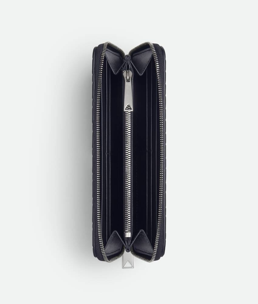 Bottega Veneta Cartera Intrecciato Stamp Con Cremallera En El Contorno