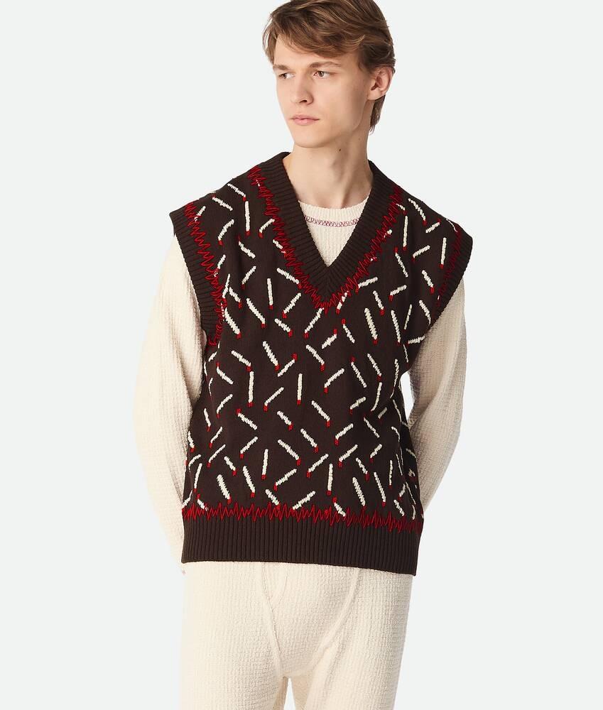 Bottega Veneta Chaleco de jacquard de algodón con motivo de fósforos