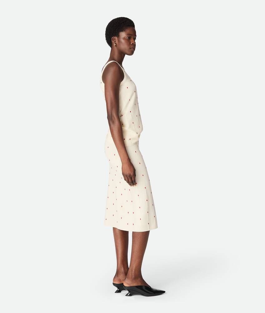 Bottega Veneta Falda De Algodón Con Fósforos Bordados