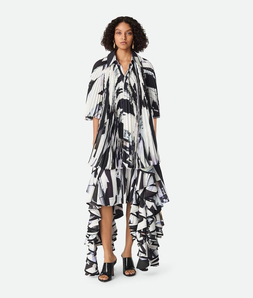 Bottega Veneta Falda Estampada De Viscosa Con Volantes