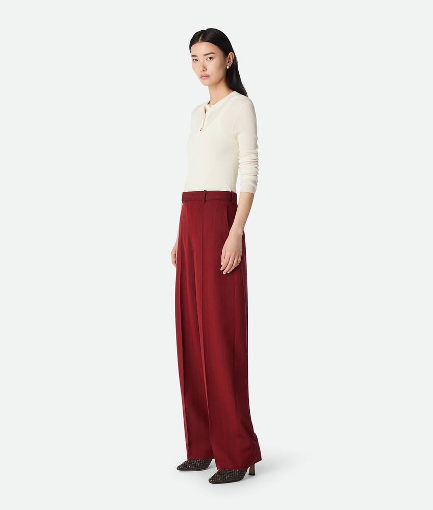 Bottega Veneta Pantalones Anchos De Lana Con Rayas Discretas