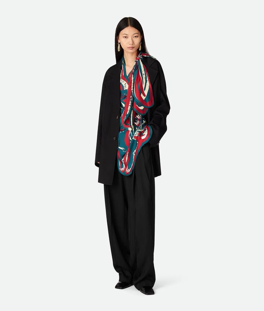 Bottega Veneta Pantalones Rectos De Sarga De Seda Y Viscosa