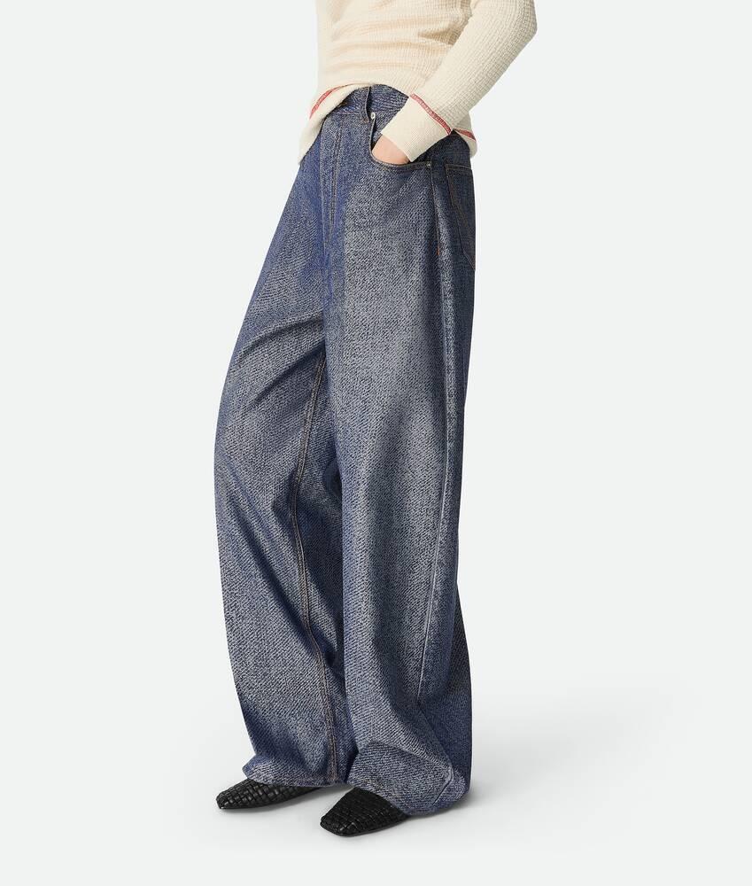 Bottega Veneta Pantalones Wide Leg De Jacquard De Denim
